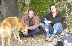 Jacobien with her husband and dog