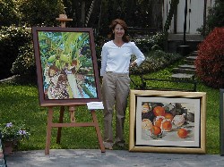 Jackie and her paintings