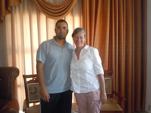 Avec Issa,le physiothérapeute de l'équipe que je "coacchais" à Bethlehem, et qui est devenu un grand ami 